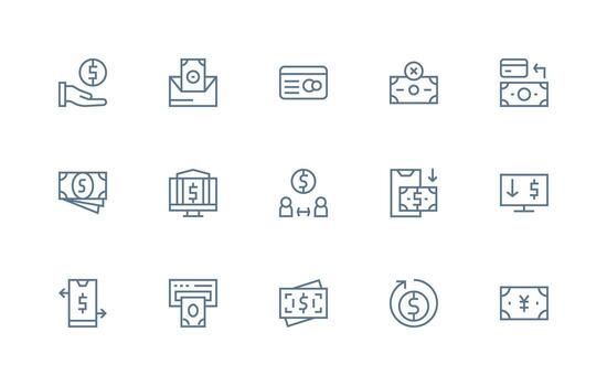 Regular Line Icons from Withdraw Set with 15 Vectors All Device Compatible Icon Set