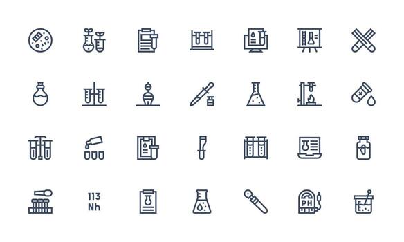 28 Bold Line Vectors for Experiment Theme Well-Structured Icons for Creative Use
