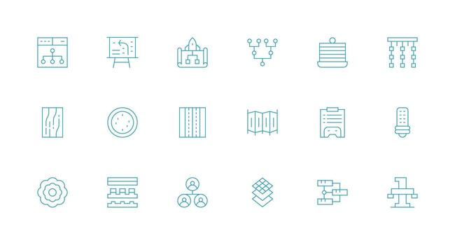 niveles icono colección con 18 mínimo línea diseños diseño Listo icono conjunto para equipos vector