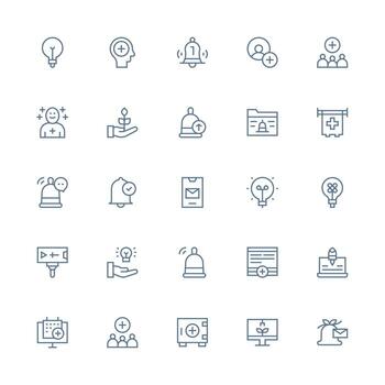 New Design Icons featuring 25 in Medium Stroke Outline Style Icon Set for Web vector