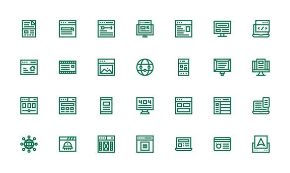 28 Icons for Webpage in Bold Line Format Well-Structured Icons for Creative Use vector