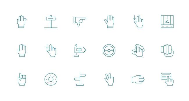 Minimal Line Icons from Pointer Set with 18 Vectors Printable Icon Collection