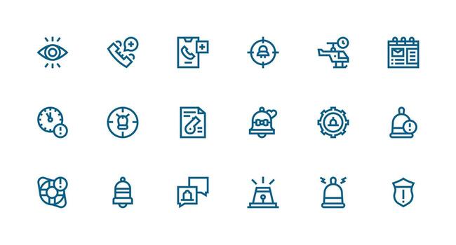 Urgent Icon Set with 18 Strong Stroke Line Graphics Clean Icon Collection for Web Use vector