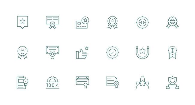 18 Icons for Endorsed in Minimal Line Format UI and UX Focused Icon Collection vector