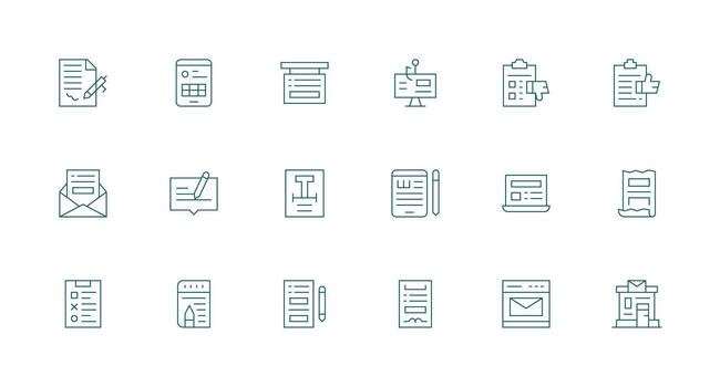 18 Minimal Line Style Icons from Online Form Collection Essential Icon Collection vector