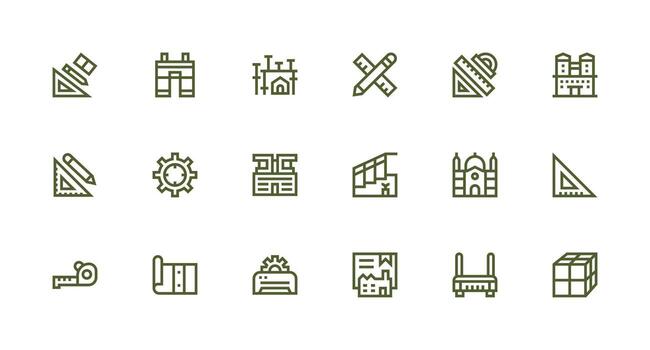 Plano icono conjunto con 18 fuerte carrera línea gráficos detallado icono colección para diseño sistemas vector