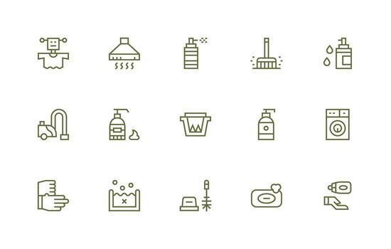 limpieza visual paquete conteniendo 15 regular línea íconos interfaz íconos para diario utilizar vector