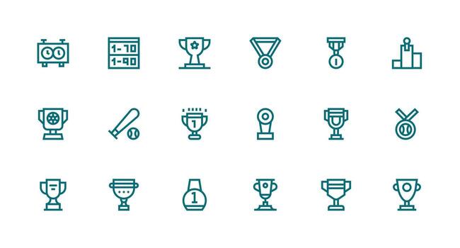 concurso diseño íconos presentando 18 en fuerte carrera línea estilo de múltiples fines icono paquete para plantillas vector