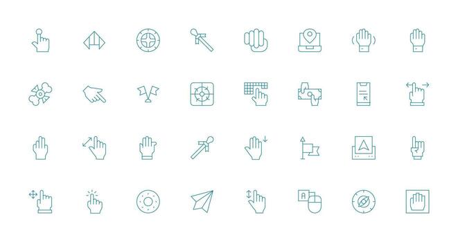 32 Delgado línea diseños para puntero íconos web y aplicación icono paquete colección vector