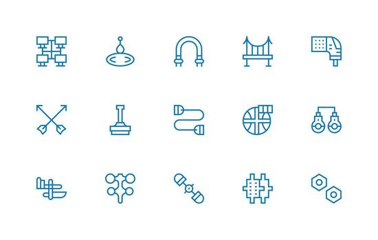 Connection Point Visual Pack containing 15 Regular Line Icons Core Icon Collection for Daily Tasks vector