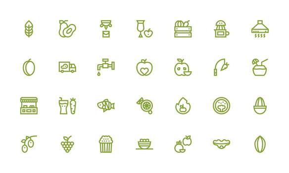 Fresh Set with 28 Bold Line Icons UI and UX Focused Icon Collection vector