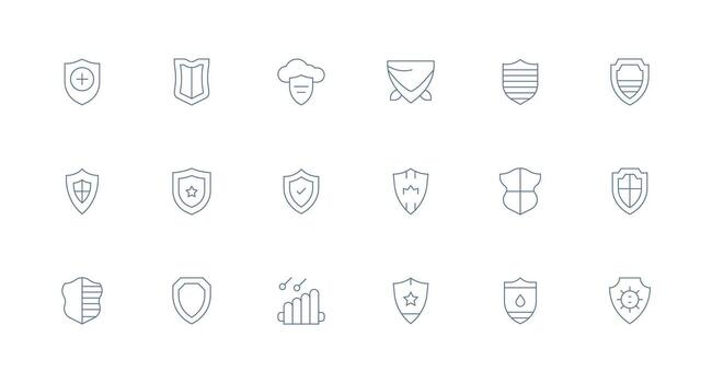 Minimal Line Icons from Robust Set with 18 Vectors Sharp Icons for Presentations