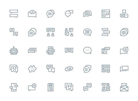 Regular Clean Line Style Reply Icons with 35 Vectors Scalable Icon Pack