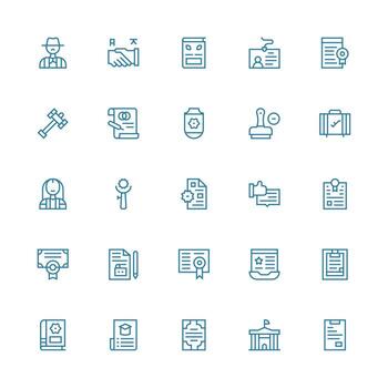 25 Medium Stroke Outline Style Icons from Official Collection Clean Icon Set Icon Pack for UI Projects vector