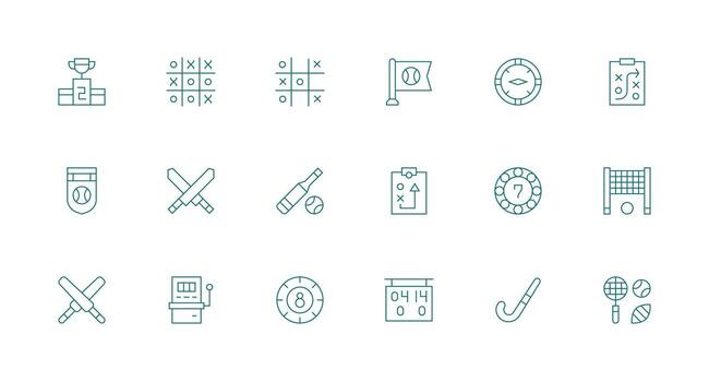 18 Icons for Lose in Minimal Line Format Icon Pack for Various Themes vector