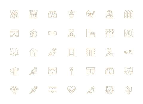 minimalista diseño íconos presentando 35 en ligero línea estilo escalable íconos para todas temas vector