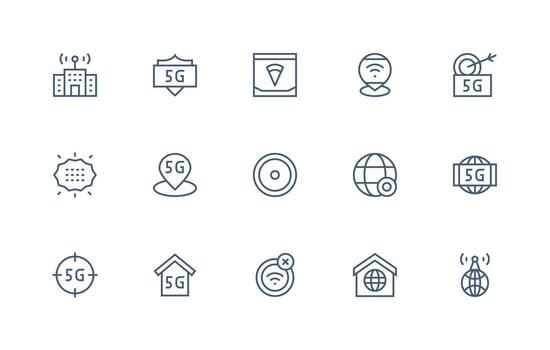 15 Icons for Coverage in Regular Line Format Web and App Icon Pack Collection vector
