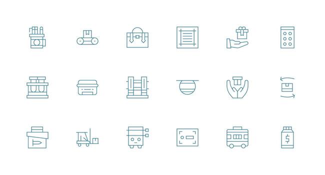 Box Visual Pack containing 18 Minimal Line Icons Neatly Designed Icons for Web Platforms vector