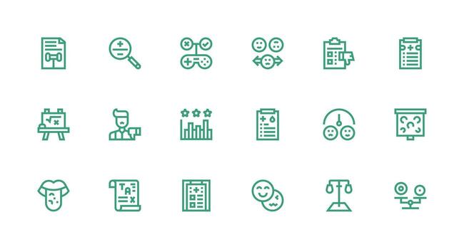 18 fuerte carrera línea diseños para evaluación íconos mínimo icono conjunto para interfaz proyectos vector