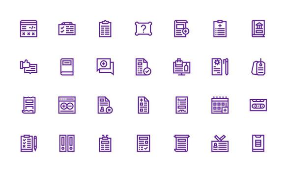 Record Design Icons featuring 28 in Bold Line Style Fully Editable Icon Set for Web vector