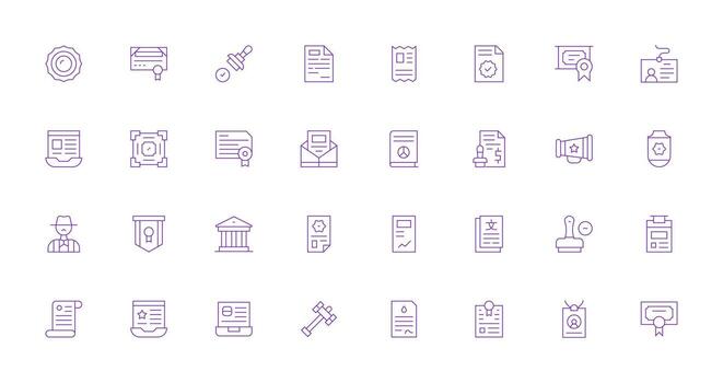 Official Icon Set with 32 Thin Line Graphics Multi-Style Icons for Creative Projects vector