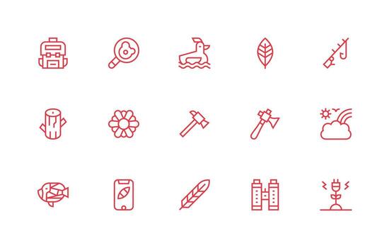 naturaleza conjunto con 15 regular línea íconos de confianza íconos para todas interfaces vector