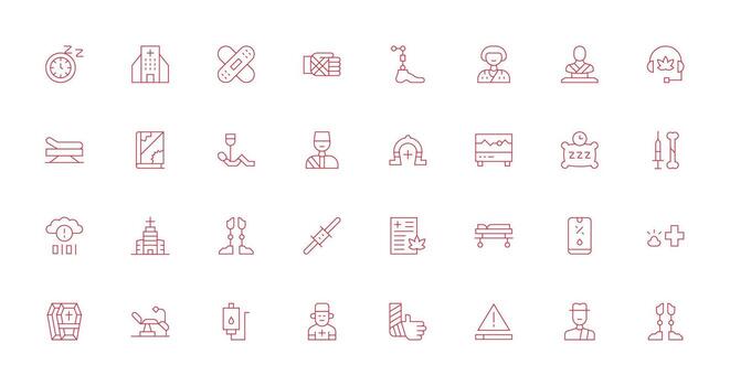 Recovery Icon Collection with 32 Thin Line Designs Scalable Icons for Cross-Platform Interfaces vector