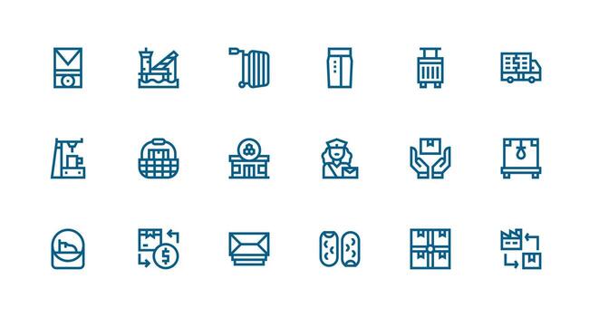 Shipping Set with 18 Strong Stroke Line Icons Interface Icon Collection for Daily Projects vector