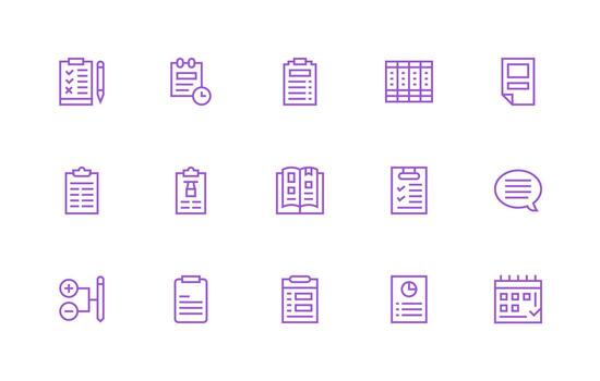 15 List Icons in Regular Line Aesthetic Complete Icon Bundle for Web Design vector