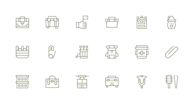 18 Icons for Hold in Minimal Line Format Multi-Purpose Icon Set vector
