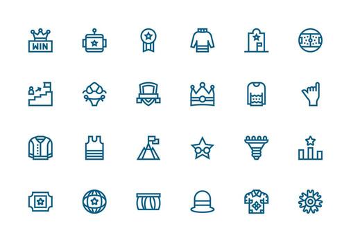 Top Design Icons featuring 24 in Thick Line Line Style UI Icon Set vector