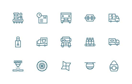 15 Regular Line Designs for Transporting Icons Multi-Style Icons for Creative Projects vector