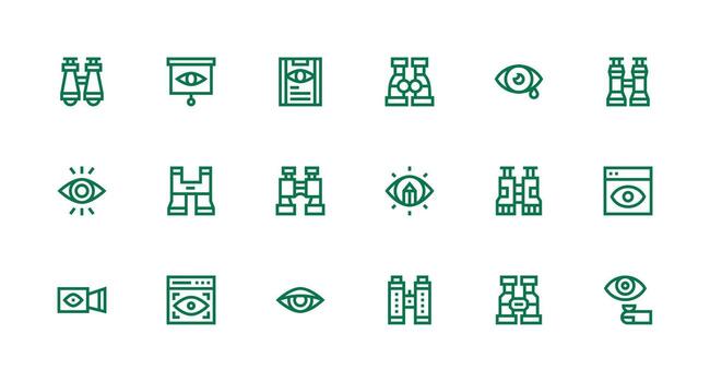 Strong Stroke Line Icons from Observe Set with 18 Vectors Multi-Style Icons for Creative Projects