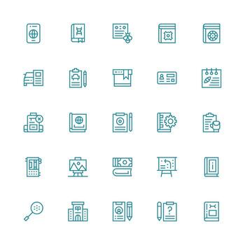 25 Medium Stroke Outline Vectors for Documentation Theme UI and UX Focused Icon Collection