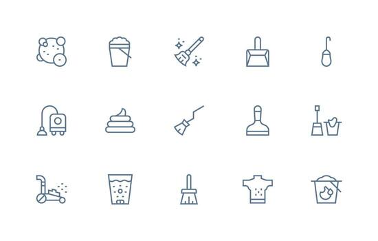 suciedad presentando 15 íconos en regular línea diseño neutral estilo íconos para ninguna proyecto vector