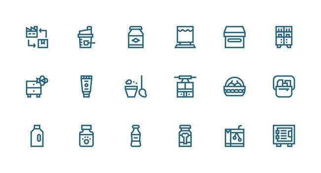 fuerte carrera línea estilo envase íconos con 18 vectores todas dispositivo compatible icono conjunto