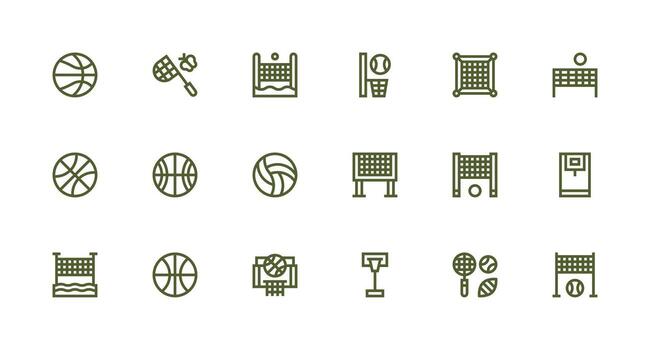 18 Strong Stroke Line Icons for Net Graphics Lightweight Icon Series for Fast Prototypes vector