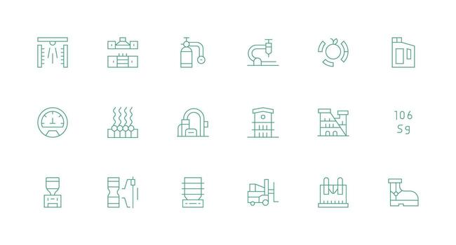 Minimal Line Icons from Manufacturing Set with 18 Vectors Layout Icon Collection