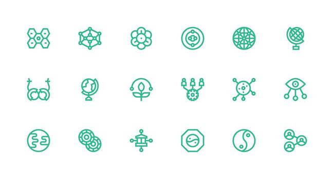 Strong Stroke Line Icons from Interconnectedness Set with 18 Vectors Customizable Icon Series for Mobile Screens