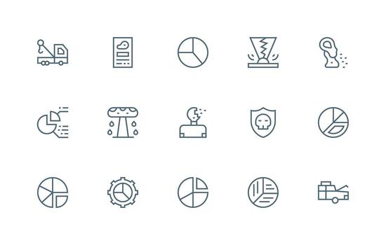 Breakdown Set with 15 Regular Line Icons Interface Icon Collection for Daily Projects vector