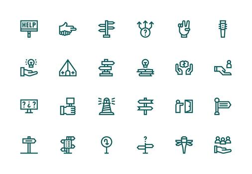 24 Icons for Guidance in Thick Line Line Format Digital Product Icons for Fast Delivery vector