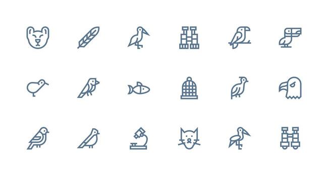 Strong Stroke Line Style Zoology Icons with 18 Vectors Clean Icon Set Icon Pack for UI Projects