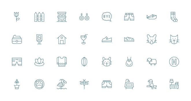 Thin Line Icons from Minimalist Set with 32 Vectors Clean Icon Collection for Web Use