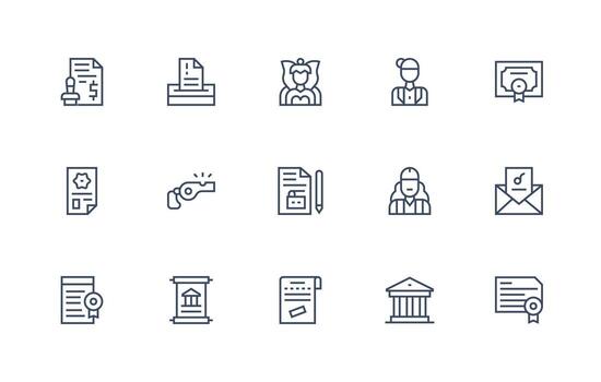 Official Set with 15 Regular Line Icons Pixel Perfect Icon Set vector