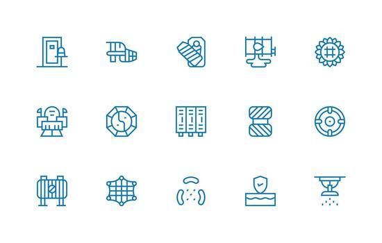 15 Icons for Containment in Regular Line Format Scalable Icons for Cross-Platform Interfaces vector