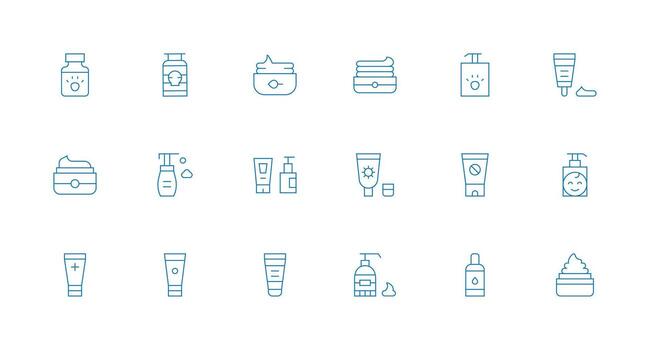Minimal Line Icons from Lotion Set with 18 Vectors Neutral Style Icons for Any Project