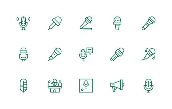 15 Regular Line Vectors for Commentary Theme Simplified Icon Pack for Visual Tools