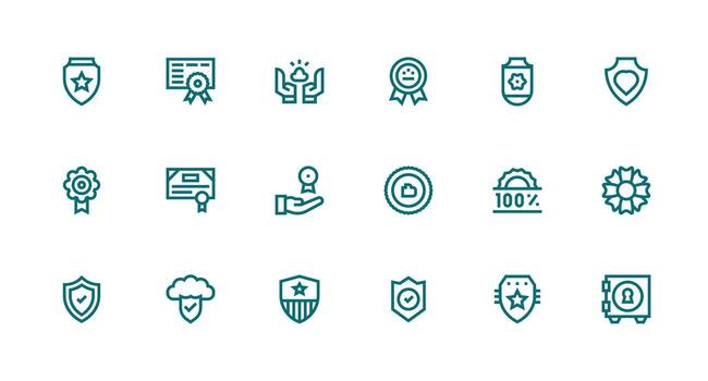 Reliability Visual Pack containing 18 Strong Stroke Line Icons Scalable Icons for Cross-Platform Interfaces vector