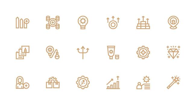 18 Strong Stroke Line Style Icons from Enhancement Collection Scalable Icon Pack vector