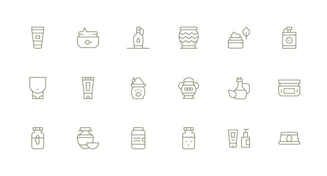 18 Icons for Jar in Minimal Line Format Pixel Perfect Icons for Modern Apps vector